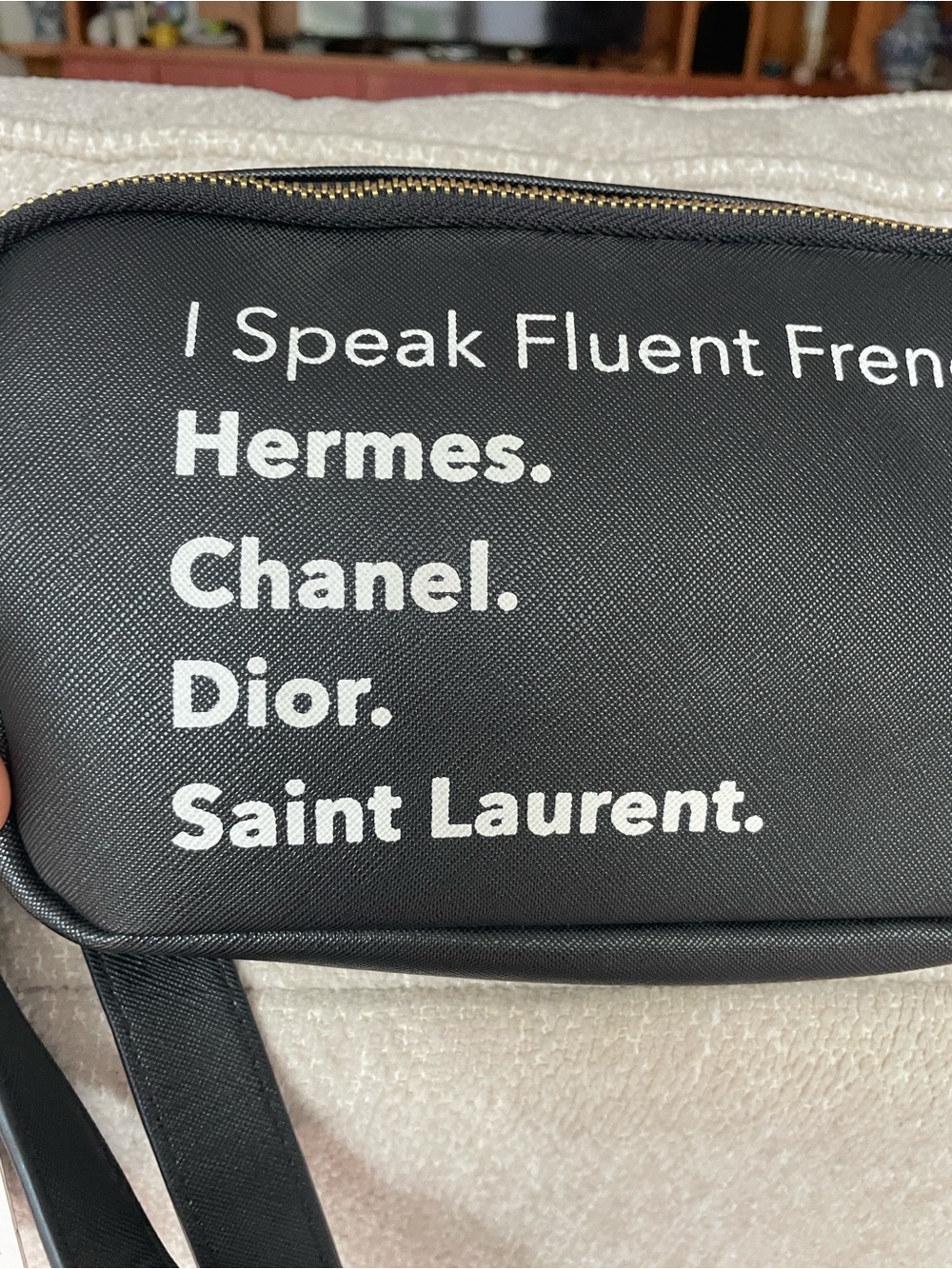 Black Crossbody Belt Bag I Speak Fluent French Fashion NWT Boutique Giftable - Picture 10 of 16